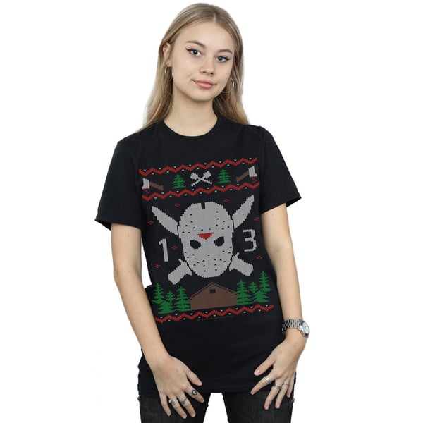 Friday 13th Womens/Ladies Christmas Fair Isle Cotton Boyfriend T-Shirt