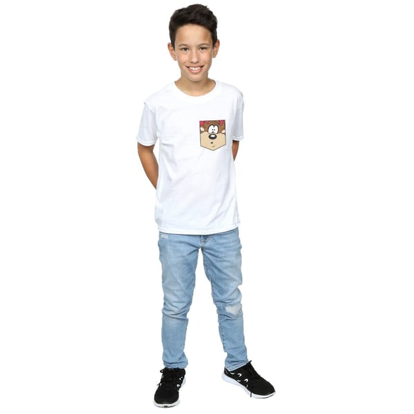 Looney Tunes Boys Tasmanian Devil Face Faux Pocket T-Shirt