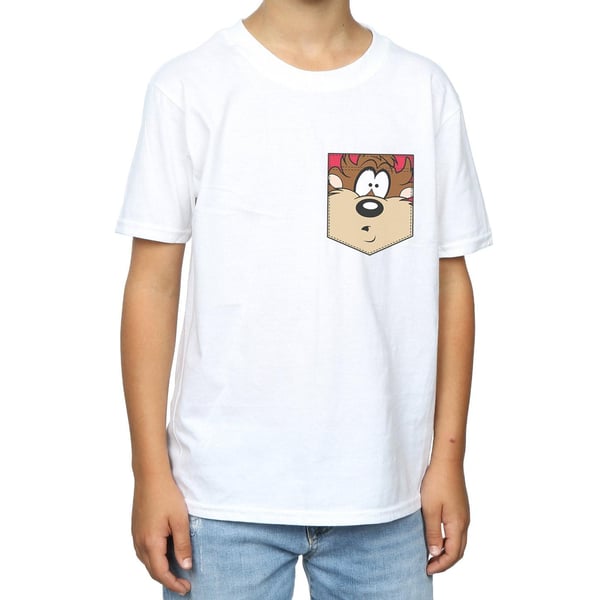 Looney Tunes Boys Tasmanian Devil Face Faux Pocket T-Shirt