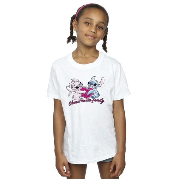 Disney Girls Lilo And Stitch Ohana Heart With Angel Cotton T-Shirt