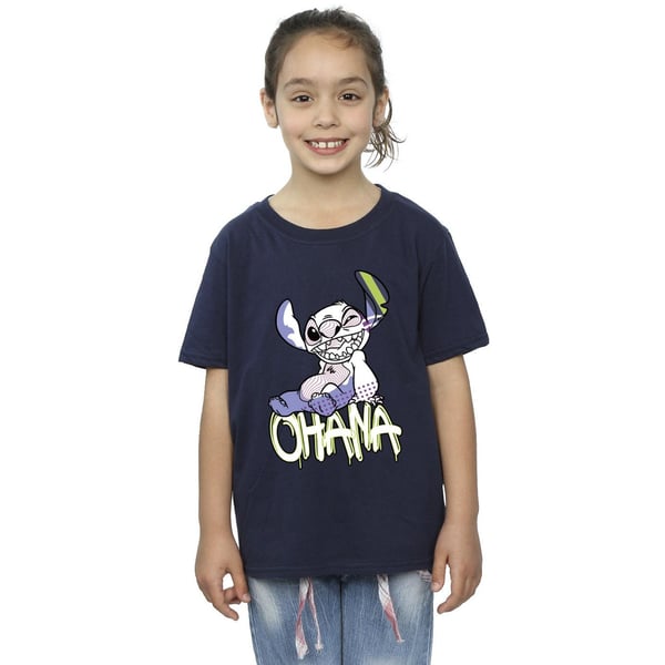 Disney Girls Lilo And Stitch Ohana Graffiti Cotton T-Shirt