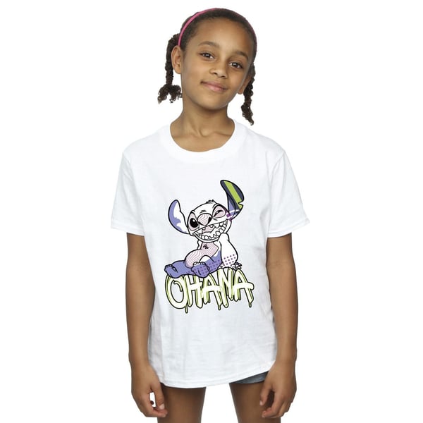 Disney Girls Lilo And Stitch Ohana Graffiti Cotton T-Shirt