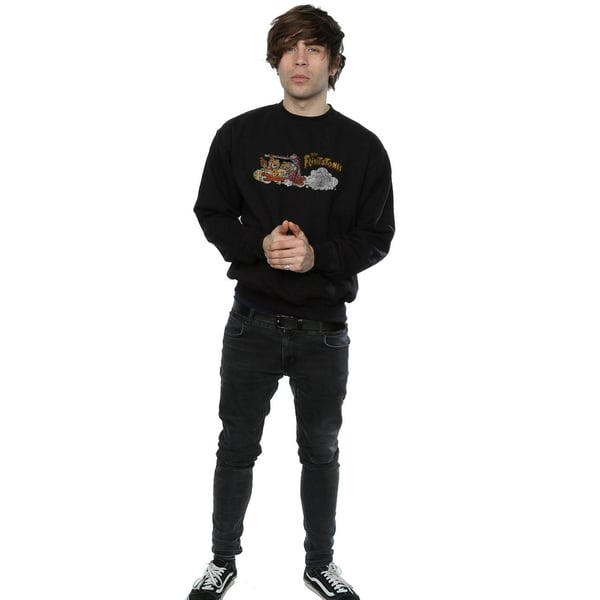 The Flintstones Mens Family Car Distressed Sweatshirt