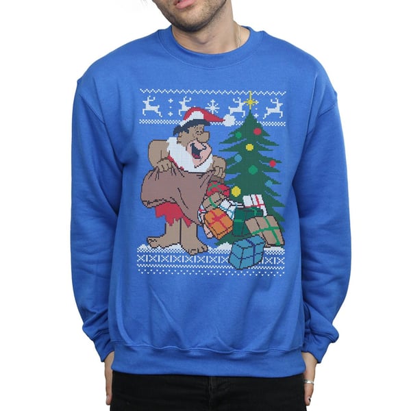 The Flintstones Mens Christmas Fair Isle Sweatshirt