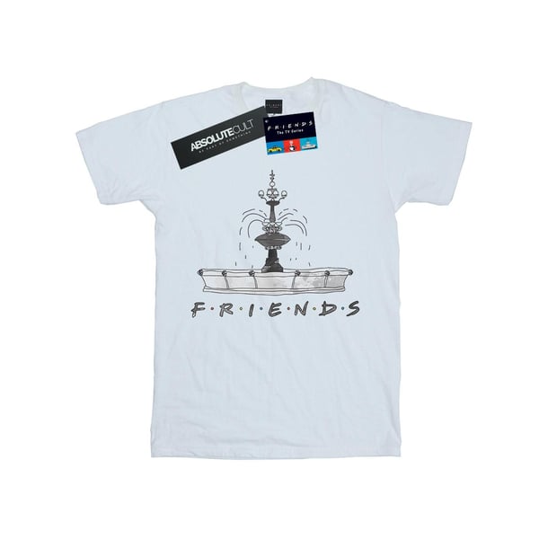 Friends Dam/Kvinnor Fountain Sketch T-shirt i bomull med boyfriend-passform