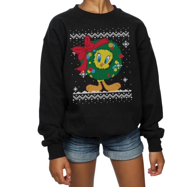 Looney Tunes Girls Tweety Pie Christmas Fair Isle Sweatshirt