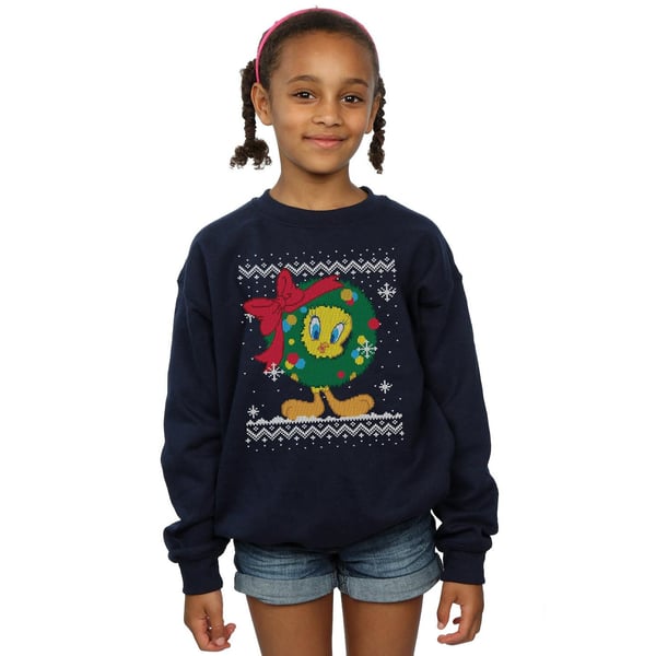 Looney Tunes Girls Tweety Pie Christmas Fair Isle Sweatshirt