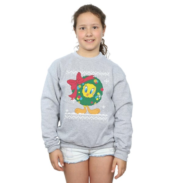 Looney Tunes Girls Tweety Pie Christmas Fair Isle Sweatshirt