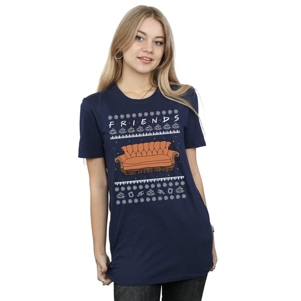 Friends Womens/Ladies Fair Isle Couch Cotton Boyfriend T-Shirt