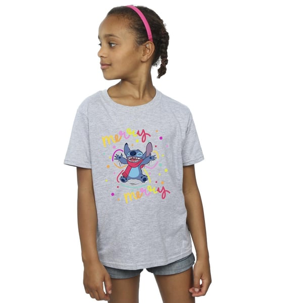 Disney Girls Lilo & Stitch Merry Rainbow Cotton T-Shirt