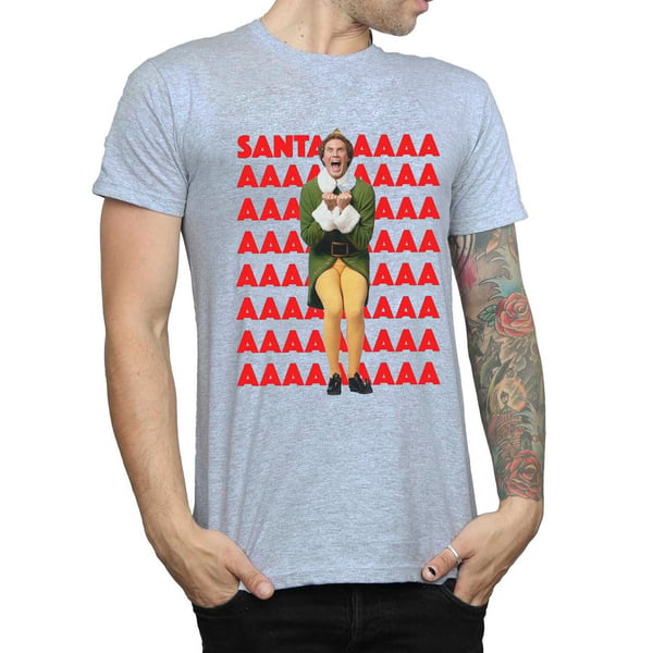 Elf Mens Buddy Santa Scream T-Shirt