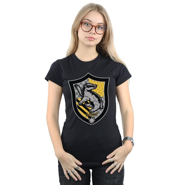 Harry Potter Womens/Ladies Hufflepuff Crest Flat Cotton T-Shirt