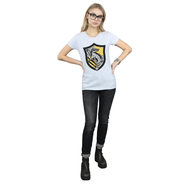 Harry Potter Womens/Ladies Hufflepuff Crest Flat Cotton T-Shirt