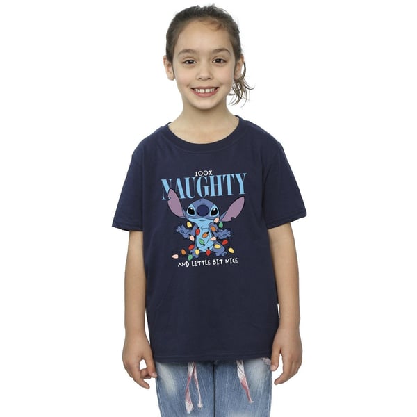 Disney Girls Lilo & Stitch Naughty & Nice Cotton T-Shirt