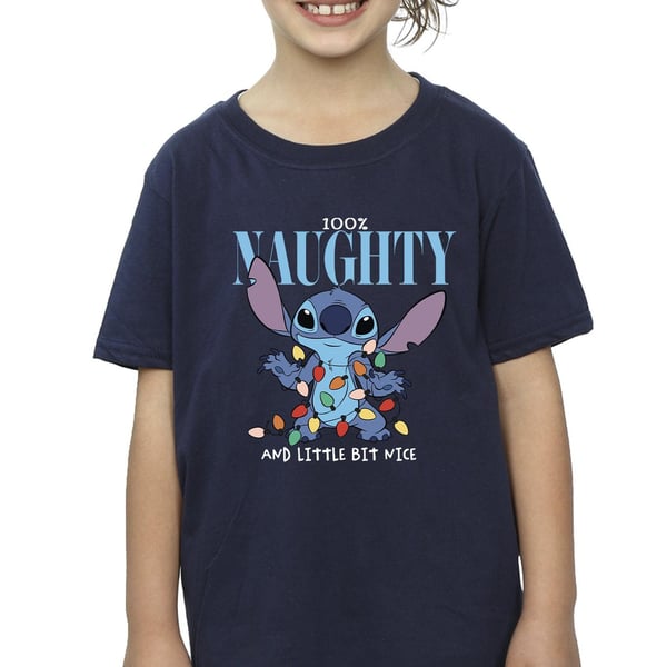 Disney Girls Lilo & Stitch Naughty & Nice Cotton T-Shirt