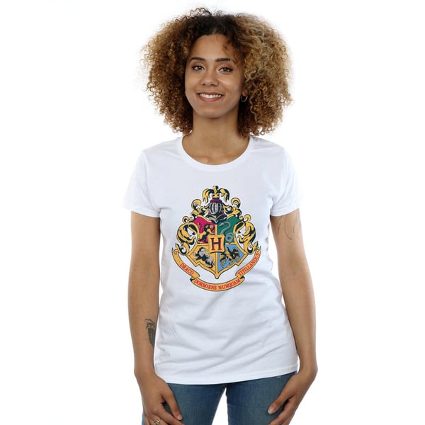 Harry Potter Womens/Ladies Hogwarts Crest Gold Ink Cotton T-Shirt
