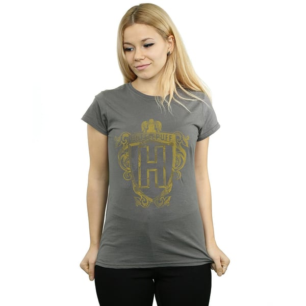 Harry Potter Womens/Ladies Hufflepuff Badger Crest Cotton T-Shirt