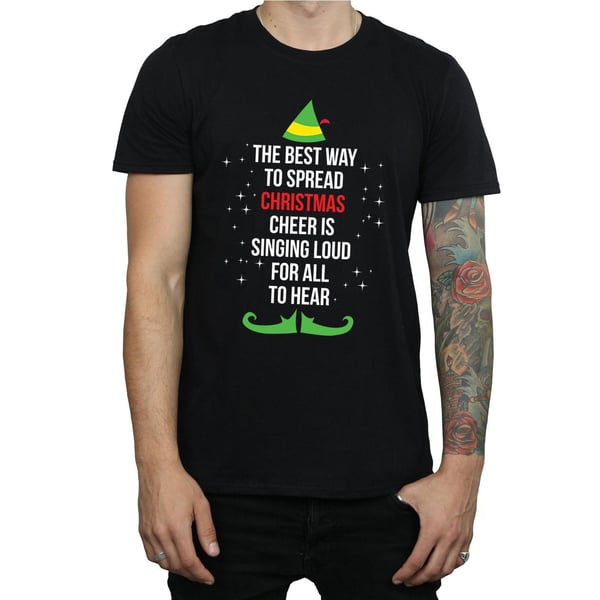 Elf Mens Christmas Cheer Text T-Shirt