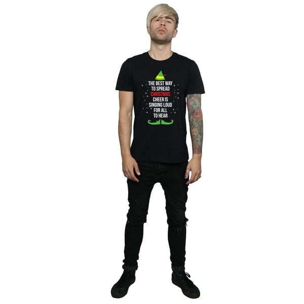 Elf Mens Christmas Cheer Text T-Shirt