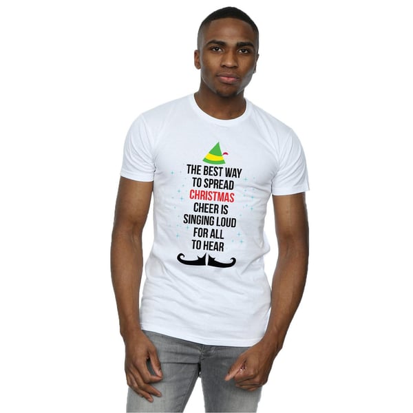 Elf Mens Christmas Cheer Text T-Shirt