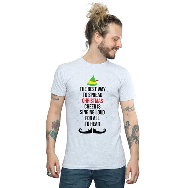 Elf Mens Christmas Cheer Text T-Shirt