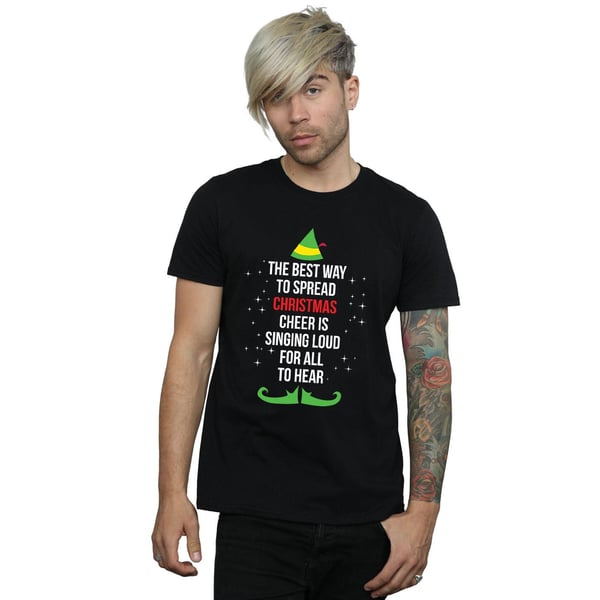 Elf Mens Christmas Cheer Text T-Shirt