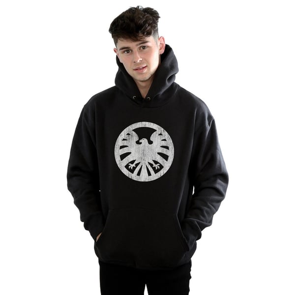 Marvel Mens Agents Of SHIELD Distressed Logo Hoodie
