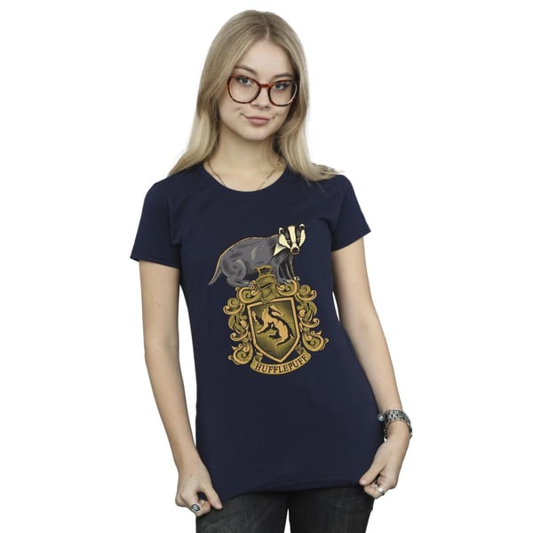 Harry Potter Womens/Ladies Hufflepuff Sketch Crest Cotton T-Shirt