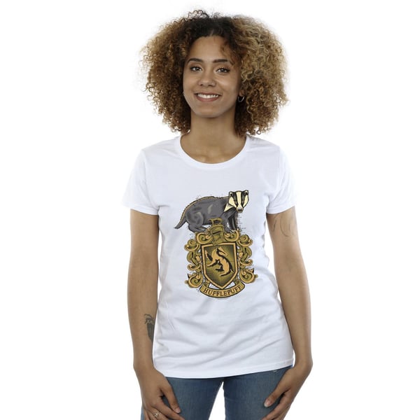 Harry Potter Womens/Ladies Hufflepuff Sketch Crest Cotton T-Shirt