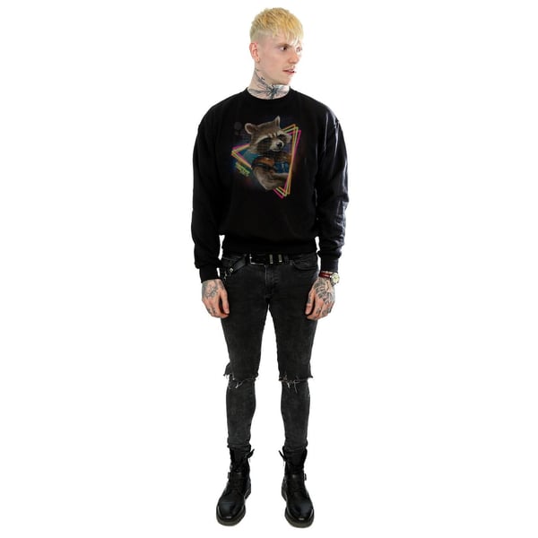 Marvel Mens Guardians Of The Galaxy Neon Rocket Sweatshirt
