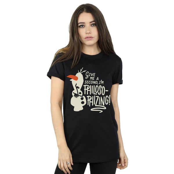 Disney Womens/Ladies Frozen 2 Olaf Philosophizing Cotton Boyfriend T-Shirt