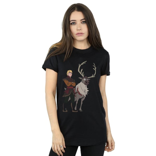 Disney Womens/Ladies Frozen 2 Sven And Kristoff Cotton Boyfriend T-Shirt