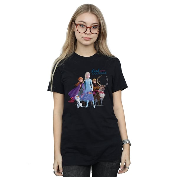 Disney Womens/Ladies Frozen 2 Lead With Courage Cotton Boyfriend T-Shirt