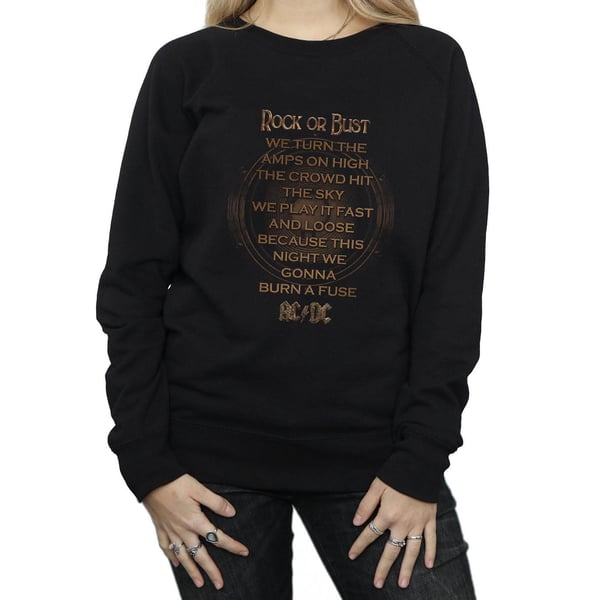 AC/DC Womens/Ladies Rock Or Bust Lyrics Sweatshirt