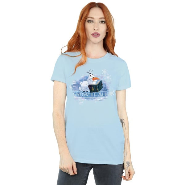 Disney Womens/Ladies Frozen 2 Olaf Snow It All Cotton Boyfriend T-Shirt