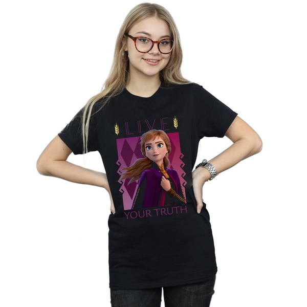 Disney Womens/Ladies Frozen 2 Anna Live Your Truth Cotton Boyfriend T-Shirt
