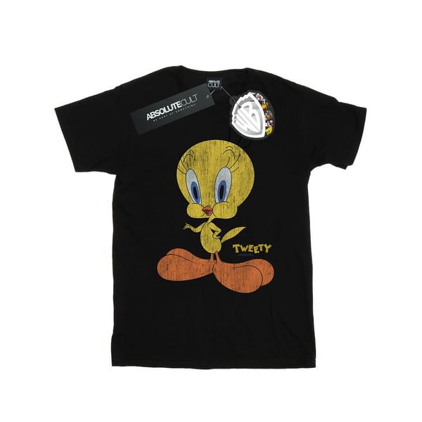 Looney Tunes Girls Tweety Pie Distressed Cotton T-Shirt