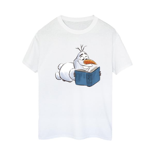 Disney Womens/Ladies Frozen Olaf Reading Cotton Boyfriend T-Shirt