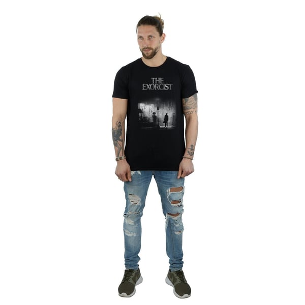 The Exorcist Mens Mono Distressed Poster T-Shirt