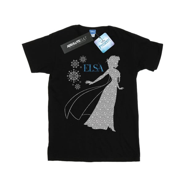 Disney Naiset/Naisten Frozen Elsa Joulu Siluetti Puuvilla Boyfriend T-paita