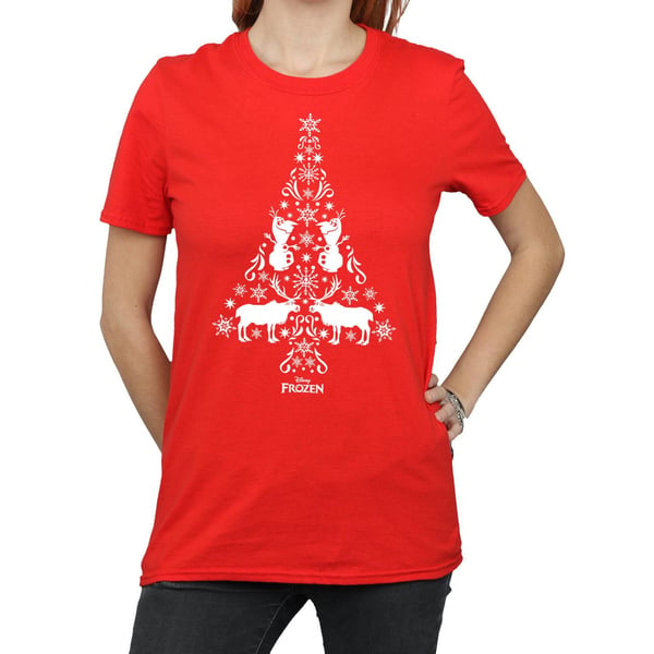 Disney Womens/Ladies Frozen Christmas Tree Cotton Boyfriend T-Shirt