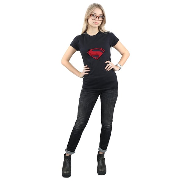 DC Comics Womens/Ladies Justice League Movie Superman Logo Cotton T-Shirt