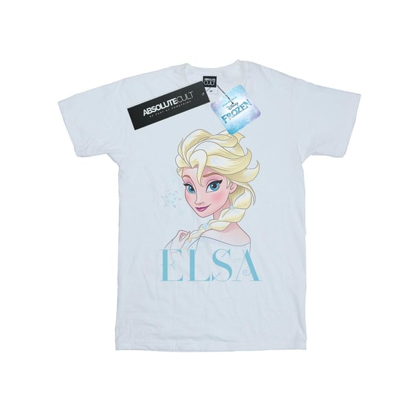 Disney Dam/Dam Frozen Elsa Snowflake Porträtt Bomull Boyfriend T-shirt