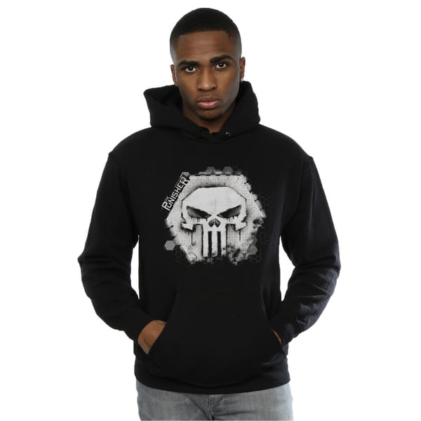 Marvel Mens Punisher Skull Badge Hoodie