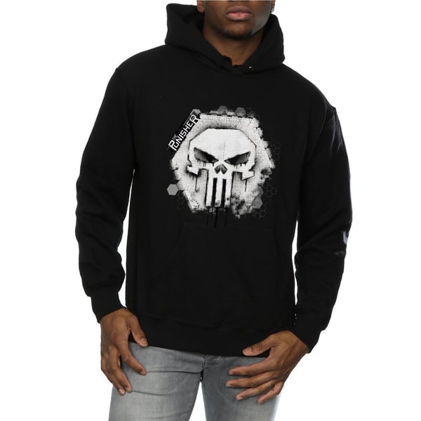 Marvel Mens Punisher Skull Badge Hoodie