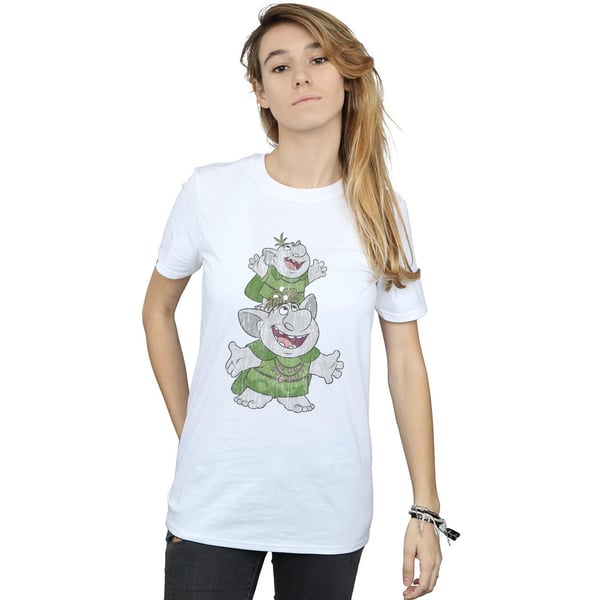 Disney Womens/Ladies Frozen Handstacking Trolls Cotton Boyfriend T-Shirt