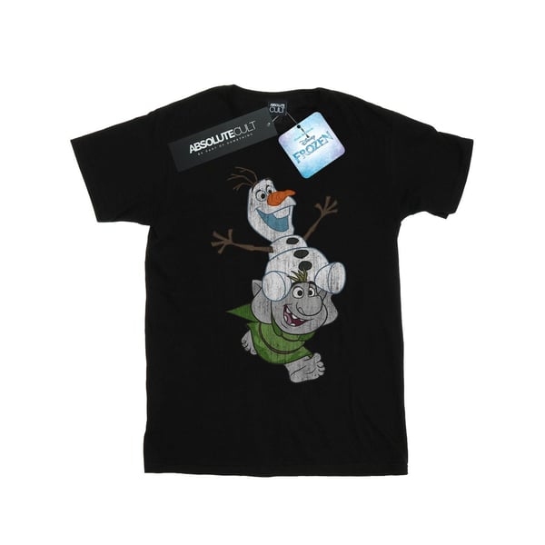 Disney Womens/Ladies Frozen Olaf And Troll Cotton Boyfriend T-Shirt