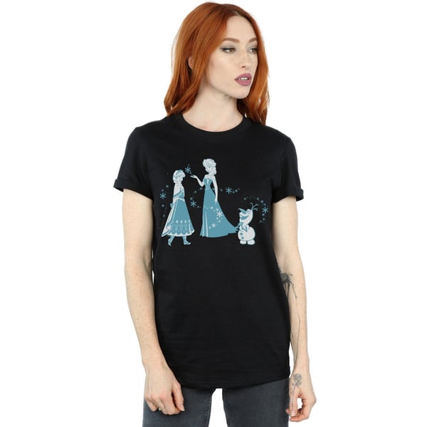 Disney Womens/Ladies Frozen Magic Snowflakes Cotton Boyfriend T-Shirt