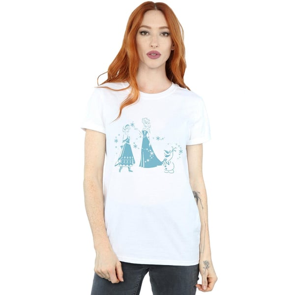 Disney Womens/Ladies Frozen Magic Snowflakes Cotton Boyfriend T-Shirt