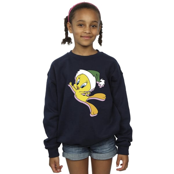 Looney Tunes Girls Tweety Christmas Hat Sweatshirt